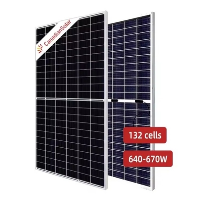 Kanadische Doppelglas-Bifacial-Solarpaneel 665W für Solarenergie-Lösung für Wohnungen